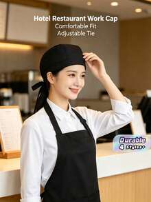 Topi Kerja Koki, Topi Turban Hotel & Restoran, Topi Kerja Dapur, Topi Bajak Laut, Topi Pelayan Pria dan Wanita, Topi Koki - 5Pcs - View 1