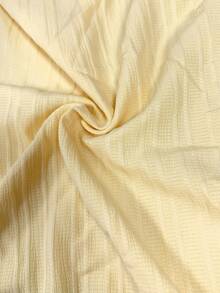 EMERY ROSE Plus Size Women's Solid Color Round Neck Casual 3/4 Sleeve Blouse Fall - Yellow - View 4