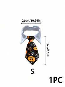 PETSIN 1PC Gentle Suit Collar Pet Tie Collar / Soft Smooth Woven Cloth White Shirt Collar Design Two Style Prints Halloween Pumpkin Spider Web Ghost Pattern & Classic Red Black Stripe - Multicolor - View 18