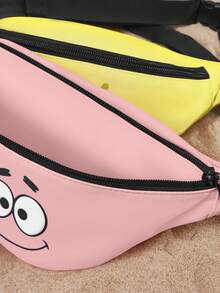 SpongeBob SquarePants | SHEIN 1 Pc Pink Starfish Cartoon Themed Polyester Fanny Pack, Lightweight Adjustable Waist Bag For Crossbody Use, Small Casual Sling Bag For Travel & Daily Use, Perfect Gift For Cartoon Fans - Pink - View 7