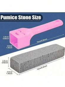 3/2/1 Piece Bathroom Cleaning Stone With Handle, Heavy Duty Stain Removal For Toilet, Grill, And Tile, Pink And Yellow/Purple - Multicolor - View 6