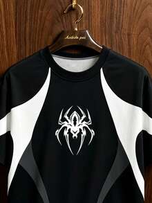 Gritte Field Men's Colorblock Spider Print Sports T-Shirt, Gym - Multicolor - View 3