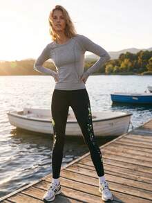 WanderVale Women's Colorblock Casual Versatile Daily Wear Outdoor Sports Leggings - Multicolor - View 3