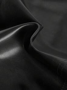 SHEIN MOD Hook And Eye PU Leather Cami Top Without Blouse - Black - View 5