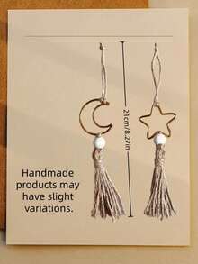 1PC Durable Non Fade Easy To Hang Gold Shiny Moon Star Hanging Ornament For Eid Mubarak Ramadan Kareem Islamic Home Desk Table Wall Window Indoor Festive Party Gift - Multicolor - View 8