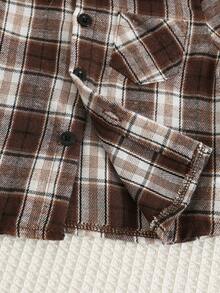 SHEIN 幼兒男童 2 件組格紋可愛休閒襯衫套裝 返校季秋/冬裝 嬰兒服飾 - 彩色 - 查看 6