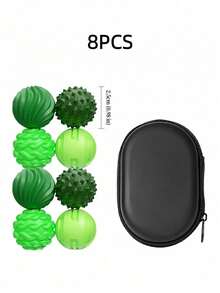 4/8 PCS Textured Magnetic Silicone Fidget Balls, Assorted Colors Black Green Pink Purple, Stress Relief Fidget Toys For Office, Classroom & All-Year Company Use - 8pcs - View 11