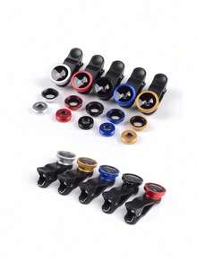1 Pc 3-In-1 Phone Fisheye Lens Set, HD Wide Angle Macro Lens & Magnifier For Selfie, Clip-On Universal Camera Kit For Smartphone, Black Or Random Color – Perfect For Travel, Vlogging, Outdoor Photography, And Creative Shots. - Multicolor - View 8