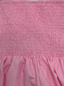 GlowEve CURVE Gaun Lipit Bertali Tipis Elegan Motif Bunga untuk Wanita Ukuran Plus - Berwarna merah muda - View 5
