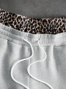 PAVTROS Men's Leopard Print Embroidered Hoodie And Drawstring Waist Pocket Pants Set - Multicolor - View 6