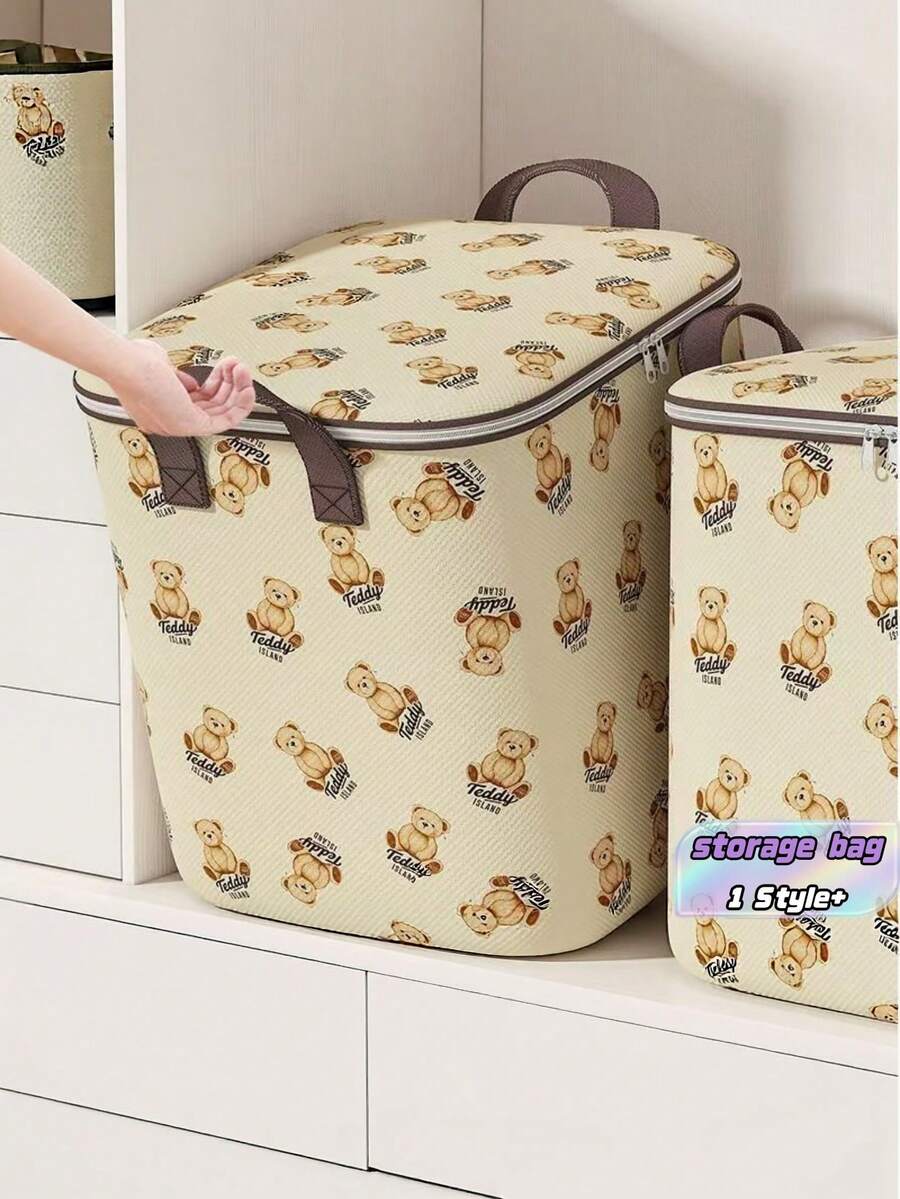 Collapsible Durable Foldable Storage With Clear Window & Reinforced Handles, Heavy Duty Stackable Moving Bags For Pillow Blanket Bedding Quilt, Space-Saving Closet Organizer, Portable Travel Storage Tote - Multicolor - View 1