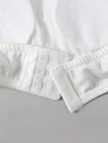 SHEIN Tween Girl Tween Girl Tween Girl Tween Girl Simple Comfortable Soft Skin-Friendly Bandeau Bra With Padding 3pcs Pieces Set White All Season - White - View 5
