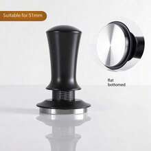 Adjustable, Calibrated, Constant Force Coffee Press | 304 Stainless Steel Flat Bottom Anti-Tilt Design, Automatic Spring Rebound, Espresso Brewing Tool, Multi-Size 51/53/58mm - Black - View 7