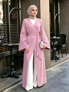 Celisse Chaqueta fina de color liso elegante para ir al trabajo para mujer - Rosa - Ver 3