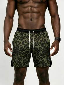 Acti Log Men's Leopard Print Athletic Shorts - Multicolor - View 4