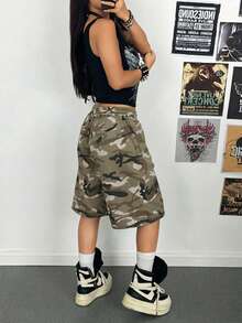 StreetHx Women's Camouflage Punk Print Loose Mid-Length Pants - Multicolor - View 3