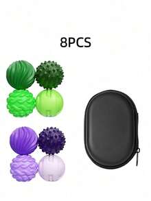 4/8 PCS Textured Magnetic Silicone Fidget Balls, Assorted Colors Black Green Pink Purple, Stress Relief Fidget Toys For Office, Classroom & All-Year Company Use - 8pcs - View 9