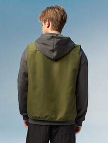 Caldwick Summer Workout Men's Versatile Casual Outdoor Travel Cargo Vest Sports - Army Green - View 3