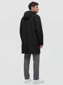 TekDrob WaterProof & WindProof Parka With Hoodie And Adjustable Details - Black - View 3