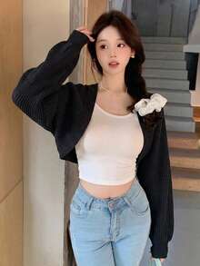 DAZY 女款商務休閒披肩領修身夾克外套 秋季 - 黑色 - 查看 5