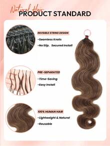 Boho Braids Feather Crochet Human Hair Honey Blonde #30 Body Wave Human Hair Extensions Pre Separated Knotless Handmade Crochet Hair For Braiding Pre Looped 16-22Inch - S30 - View 3