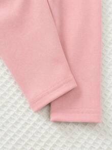 SHEIN 2件組女嬰蓬鬆碎花衛衣與鬆緊腰長褲秋季套裝 - 粉色 - 查看 8