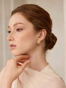 MOTF PREMIUM Anting-anting wanita berkilau kristal safir - Emas - View 8
