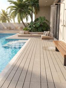 5/10 PCS PVC Plastic Self-Assembling Balcony Terrace Garden Outdoor Waterproof Anti-Corrosion Floor Tiles, Yard Outdoor Waterproof Ceramic Tiles - multicolor - View 8