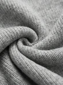 GlowEve CURVE Women's 3D Embroidered Knit Vest & Ribbed Slit Knit Midi Skirt Soft Commute Set - Grey - View 5