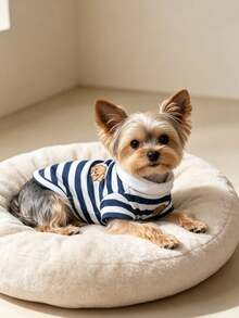 This Blue Striped Polo Shirt Is A Piece Of Clothing Suitable For Pet Dogs And Cats. - Blue - View 10