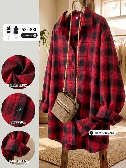 SHEIN CURVE+ Plus Size Women Thanksgiving Outfit For Women Fall Clothes Casual Everyday Wear
