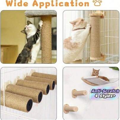 Sisal Rope Posts, Cat Scratch Pole Replacement Rods, DIY Cat Scratch Tree Sisal Material. Sisal Rope Columns, Cat Scratch Pole, Vertical Pole, Cat Toy, Suitable For Cats Who Love To Scratch And Chew
