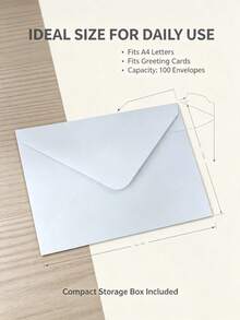 100/50/10pcs White Woodgrain Letter Window Envelopes, DIY Craft Gift Packaging Bags, Wedding Invitation Card Covers, Cash Envelopes, Stationery, Office Envelopes, Wedding Envelopes - White - View 5