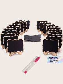 20Pcs Mini Chalkboard Signs For Food With Easel Stand, Small Chalk Board For Wedding Signs, Food Signs, Place Cards, Message Board, Party Supplies And Event Decorations - black - View 2