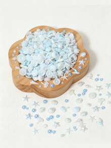 約 150 件混色迷你海星貝殼美甲飾品，樹脂平底珍珠 3 色（白色/粉色/藍色），適合夏季海灘美甲藝術與壓克力手工裝飾 - 彩色 - 查看 8