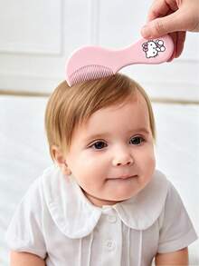 HELLO KITTY AND FRIENDS | SHEIN 2 Pcs Soft  Blue Hair Brush And Comb Set Baby's Soft Spot Protected,Cute Cartoon - Multicolor - View 5