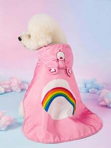 Care Bears X PETSIN Cartoon Colorblock Printed Pet Raincoat - Pink - View 5