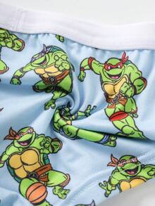 TEENAGE MUTANT NINJA TURTLES | SHEIN Young Boy Cartoon Print Boxer Briefs - Blue - View 6