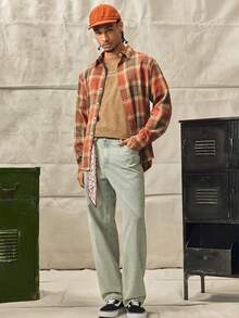 Norleigh Multicolor Plaid Long Sleeve Men's Shirt With Regular Hem And Collared Neckline Woven Fabric Casual Style Fit Button Front Collar Preppy Length - Multicolor - View 4