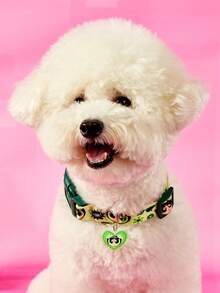 THE POWERPUFF GIRLS X PETSIN 1件寵物項圈附鈴鐺吊飾，可愛圖案，聚酯纖維材質，鈴鐺吊飾點綴，可調節舒適貼合，日常寵物識別，適用幼犬與幼貓 - 彩色 - 查看 5