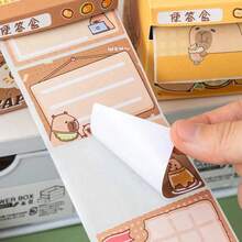 1Pc Boxed Cute Cartoon Panda & Capybara Pull-Out Sticky Notes, Self-Adhesive Writable Memo Pads For Planner, Calendar, Daily Water Intake Tracker, Study Notes, Office Accounting, Cute Stationery For Animal Lovers School Supplies - 256pcs - View 8