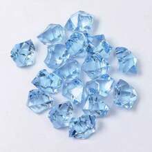 500-2000pcs Mixed Blue & Multicolor Transparent Artificial Crushed Ice Stones, Fake Diamond Ice Cubes Crystal Gems Filler For Wedding Vase Decor - Multicolor - View 6