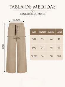 Set Of 3 Wide Leg Pants For Women, Multicolor. Functional Pockets, Natural Waist Fit, Double Lace, Ribbed Texture. You Will Receive 3 Pounds In Random - Multicolor - View 6