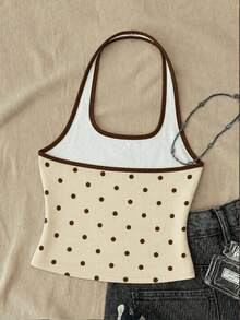 Casual Cute Halter Neck Tank Top, Suitable For Summer Mothers Day Outfit Graduation Summer Tops Beach - White - View 4