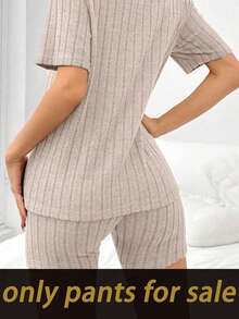 DUSKBASE Pantalones cortos de estar en casa para mujer de ajuste ceñido y acanalado de unicolor, pantalones cortos de ciclista acanalados, pantalones cortos de estar en casa acanalados, pantalones cortos de estar en casa de punto, pantalones cortos de ciclista de punto, pantalones cortos de estar en casa suaves - Albaricoque - Ver 2