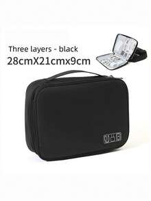 1PC Double/Triple Layer Cable Organizer Bag Power Box Charging Cord Travel Digital Accessories Storage Pouch Electronics Case For Adults - Multicolor - View 9