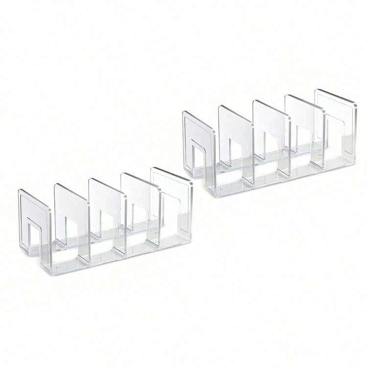 1/2/3/4 Pieces Multi-Functional Transparent Cabinet Shelves With 4 Compartments, Saving Space In Home, Office, And Dorm Room. - Clear - View 11