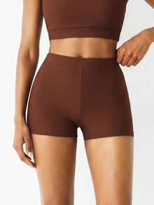 YARNWELL Celana Pendek Renang Wanita Polos Motif Kotak-kotak, Cocok untuk Liburan Pantai, Pesta Kolam Renang, Pesta Pantai - Coklat - View 10
