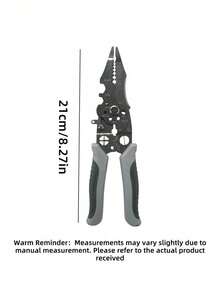1PC 21cm Industrial Grade Electrician Pliers Set Including Anti-Cut Work Gloves, Multi-Function Cable Stripper, Stainless Steel Wire Cutter & Stripper For Wiring, Cutting, Stripping, Crimping, Gripping, Twisting, Prying, Metal Structure - 21 in 1 multifunctional electrician special wire stripping pliers - View 10