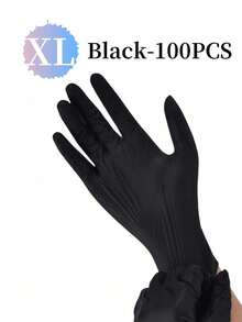 100pcs Disposable Nitrile Gloves, Powder-Free Durable, Latex-Free, Textured Fingertips, Suitable For Home And Kitchen Cleaning, Kitchen, Bathroom, Toilet, Living Room, Painting, Outdoor Travel And Household Tools, Multi-Purpose Gloves (Bagged) - Black - View 13